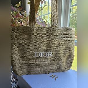 Dior Beauty Raffia Tote Bag